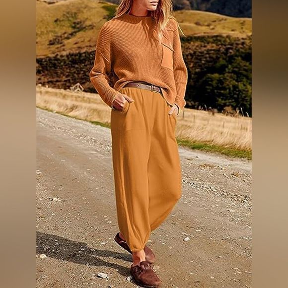 Terracotta Knit Top and Joggers Set